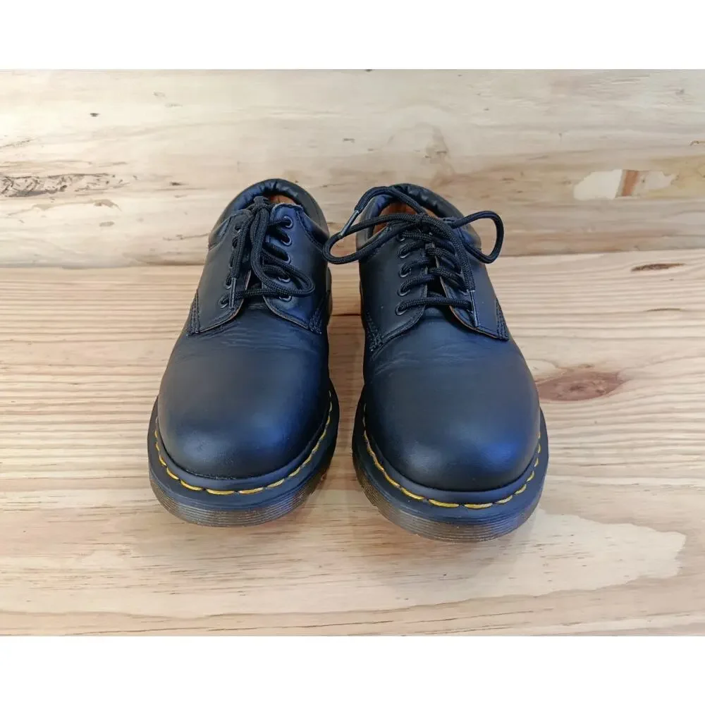 Dr Martens 8053 Black Leather Padded Collar Shoes Oxford Mens 7 Womens 8 EU 39